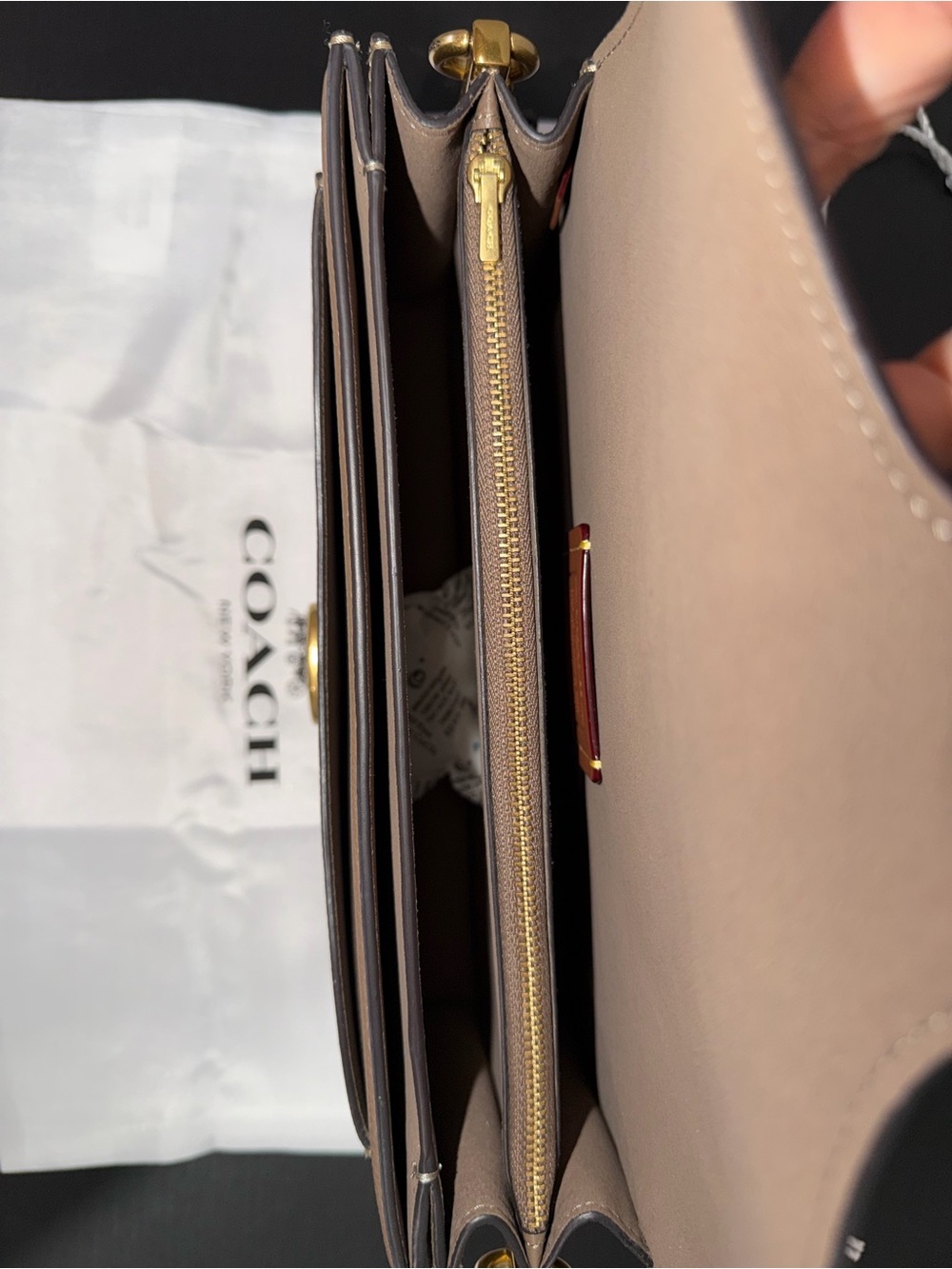 SOLD - NWT Coach Tabby 26 Shoulder bag in Dark Stone with Gold Hardware - Picture 3 of 8